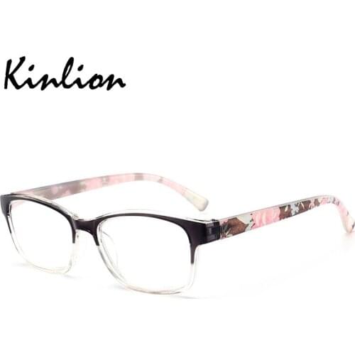 Kinlion Square Women Reading Glasses Clear Lens Red Prescription Glasses for Men Vintage Spring Legs Hyperopia Eyeglasses Frame