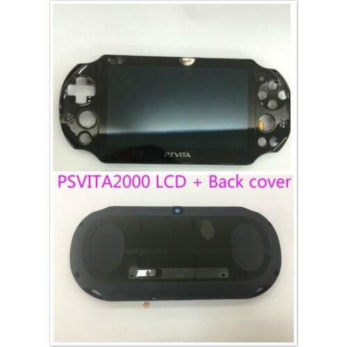 1 Set Original black lcd display screen with frame+Black Back cover For ps vita psv psvita 2000 psvita2000 2xxx console