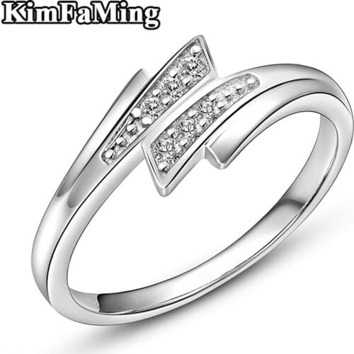 Unique Wing Shape Silver Rings in Fine Sterling Jewelry with Zirconia R129