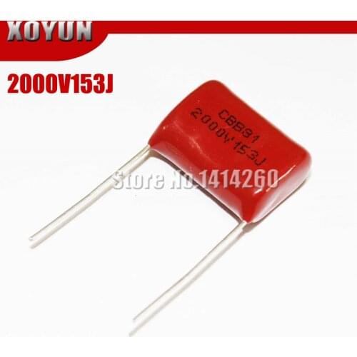 10PCS CBB 2000V153J 2000V15NF 2000V0.015UF Pitch 20mm 153J 2000V CBB Polypropylene Film Capacitor