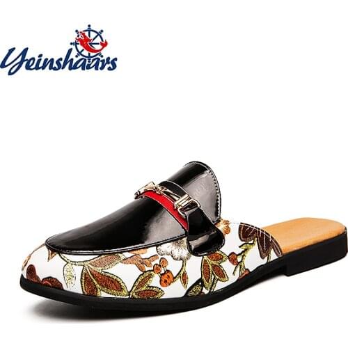 Buckle Casual Shoes Flower Men Half Loafers High Quality Outdoor Mules Lightweight Slippers for Man Breathable Drag Shoes