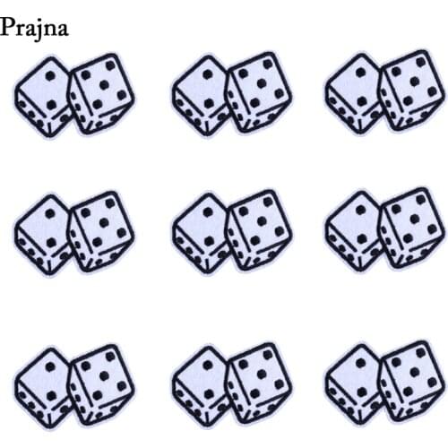 Prajna Dice Patch Applique Wholesale 10PCS Set Patches Embroidered Badges Hippie Gambling Stickers ON Jacket DIY Accessories
