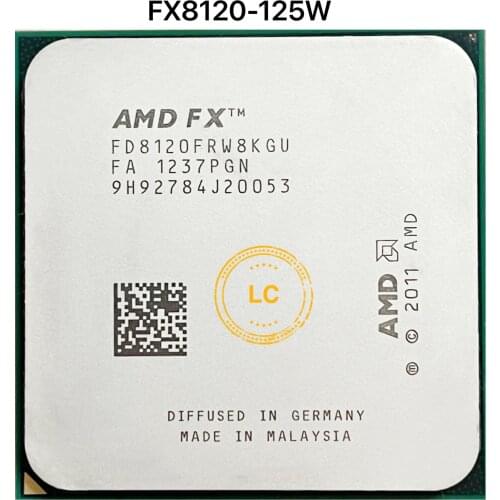 AMD FX-Series FX-8120 FX 8120 3.1 GHz Eight-Core CPU Processor 125W FX8120 FD8120FRW8KGU Socket AM3