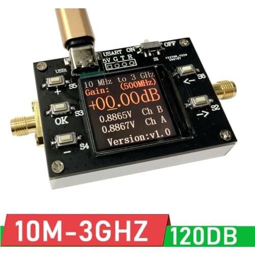 10MHZ-3GHZ Programmable Gain RF Amplifier (120DB Big Dynamic) LCD display 0.01DB step digital Program control