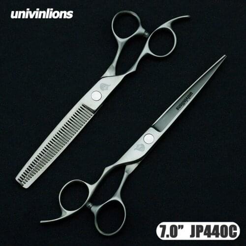 7" Pet Straight & Thinning Scissors Pet Dog Gromming Scissors Kit Pet Cutting ScissorsThinning Shears for Dog Cat Cutting Tools