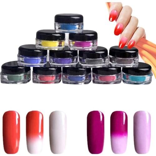Dust Decoration Gradient Nail Art 3D Tips Manicure Tools Thermochromic Pigment Thermal Color Change Temperature Powder