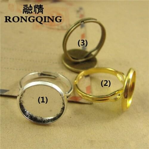 RONGQING 50pcs/lot Rings Retro Tray DIY Accessories wholesale Craft 14MM