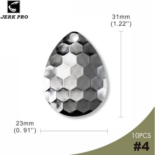 JERK PRO 10PCS Size 4 Nickel Steel Colorado Spinner Blades Hex Pattern Fishing Lure Components Anglers Tackle Craft