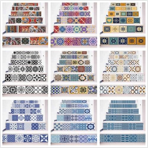 Self-adhesive Staircase Sticker Vinyl Colorful Landscaping Removable 3D Stairs Decoracion Escaleras for Steps Decals Home Decor