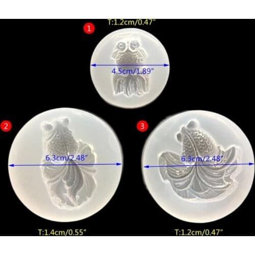Silicone Mold Gold Fish Mirror DIY Crafts Jewelry Handmade Pendant Epoxy Resin MXME