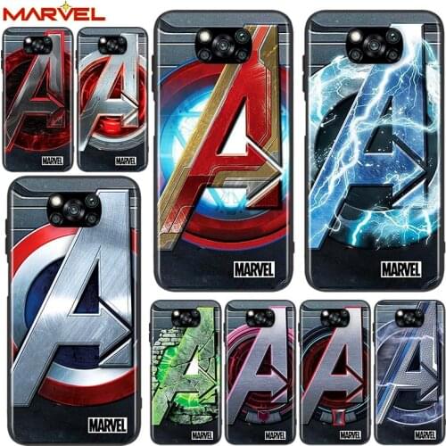 Marvel logo for Xiaomi Poco X3 NFC X2 M3 M2 F2 F3 Pro C3 F1 A2 Lite Mix3 Play Silicone Soft Black Phone Case