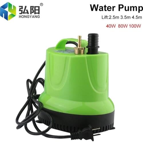 40W 80W 100W Water Pump CNC Spindle Cooling Pump Multifunctional Bottom Suction Submersible Fountain Fish Tank Water Pump 220V