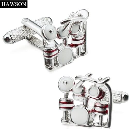 1 Pair Drum Shape Cufflinks for Men Interesting Enamel Jewelry Luxury Free Gift Box Super Quality