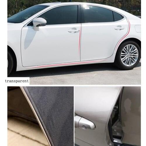 1PC 5M length Blue Red Black White Transparent Car SUV Side Door Edge Protector Protective Strip Scrape Guard Bumper Guards