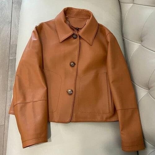 Leather jacket women 2021 luxury real genuine sheepskin leather coat woman plus size korean style