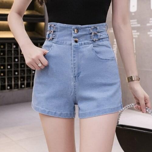 Denim shorts women 2021 new summer slim chic slim high waist a-line hot pants trendy denim short jeans female