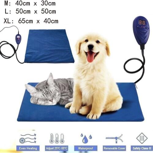 Pet Dog Cat Winter Warm Electric Heating Pad Waterproof Heated Mat For Animals Pet Plush Bed Blanket Heater Carpet Heated Pad