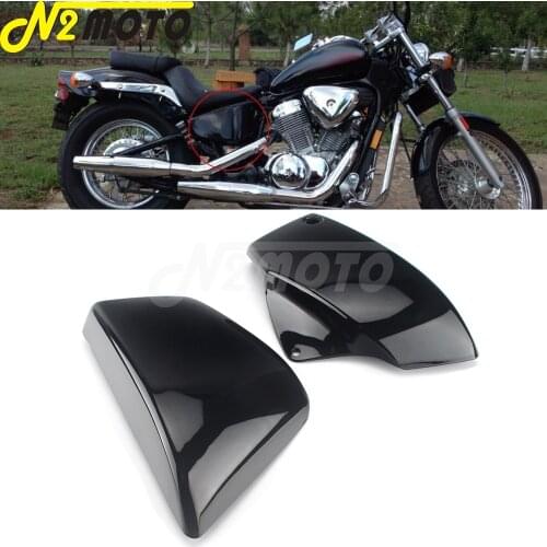1 Pair ABS Plastic Motorcycle Black Battery Fairing Side Engine Covers Protector For Honda VT1100 Shadow ACE Aero Sabre 99-08