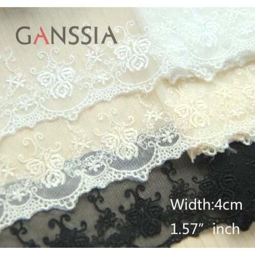 1yrd/lot Width:4.0cm Rose Cluster Design lace trims for garment Embroidered fabric lace to sew Scrapbooking accessories(ss-894)