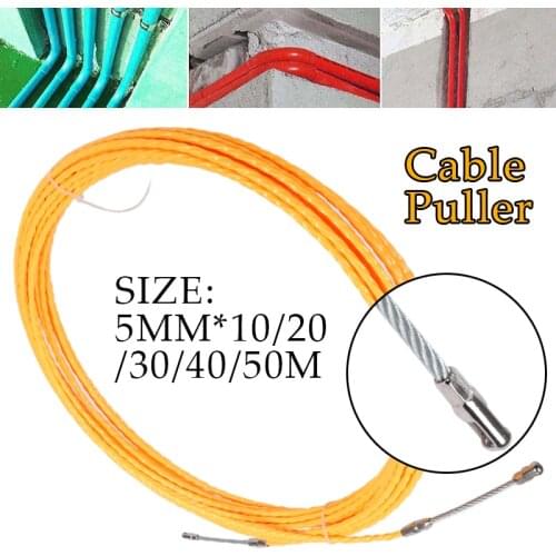 10/20/30m/40m/50m 5mm Cable Puller Electrical Wire Fish Tape Cable Wire Puller Lead Device Construction Electrician Hand Tools