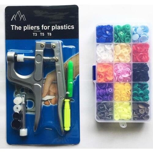 150 Sets T5 KAM Plastic Snap Button with Snaps Pliers Tool Kit & Organizer Containers,Easy Replacing Snaps,DIY Family Tailor