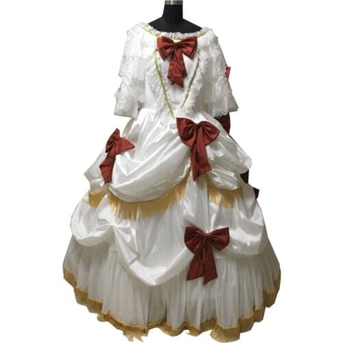 2020 New white Vintage costumes 18th Duchess Retro medieval Renaissance Reenactment Theatre Civil war Victorian dress D-509