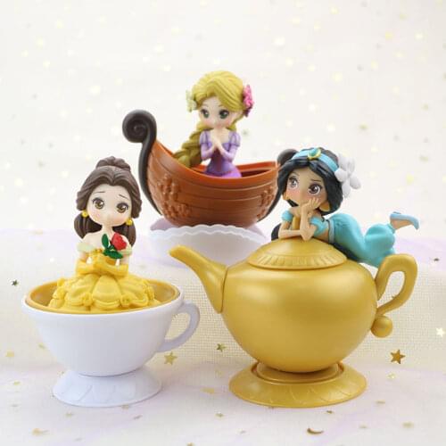 3 Pcs/set Disney Princess Aladdin Rapunzel Blind Box Cartoon Anime Action Figure Model Dolls Classic Collection Toys Decoration