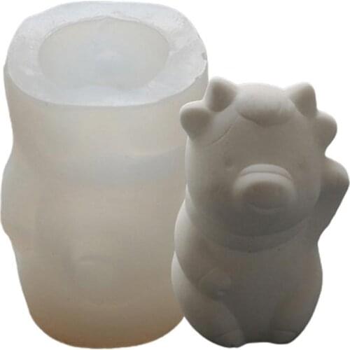 3D Calf Clay Mold Chocolate Silicone Mold Cake Decorating Tool Fondant Cake Border Mould For Birthday Kitchen Baking Accessorie