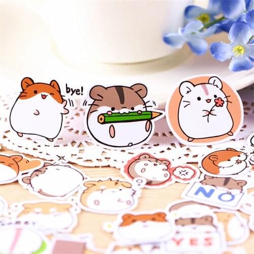 40 pcs Fat hamster made in English Sticker for Kid DIY Laptop Waterproof Skateboard Moto phone Car Toy Scrapbooking Stickers