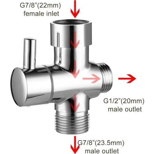 7/8, 15/16, 1/2, 4 Points Full Copper Toilet Joints Toilet Spray Gun Three-way Manifold Valve