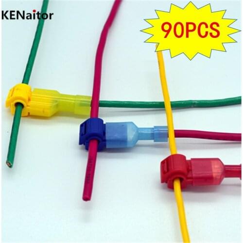 90PCS Wire Cable Connectors Terminals Crimp Scotch Lock Quick Splice Electrical Car Audio 0.5-6.0mm 22-10AWG Kit Tool Set