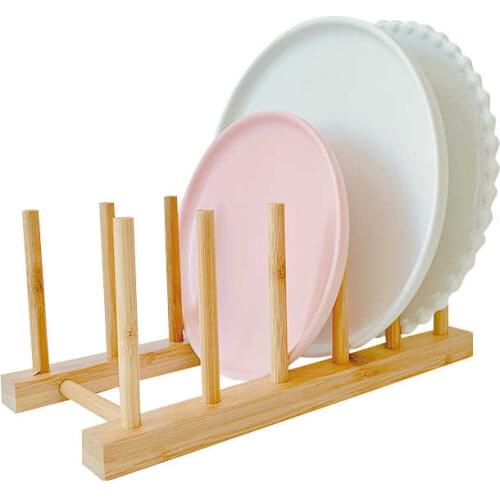 Household solid wood tray shelf kitchen accessories storage water cups dishes drip rack solid wood plate display stand etagere