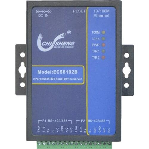 ECS8102B 2 Port RS485/422 to Ethernet 485/422 to TCP/IP/RJ45 Server