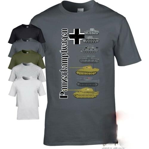 Panzerkampfwagen WW2 German military history Men T-shirt World Tanks armour Tshirt