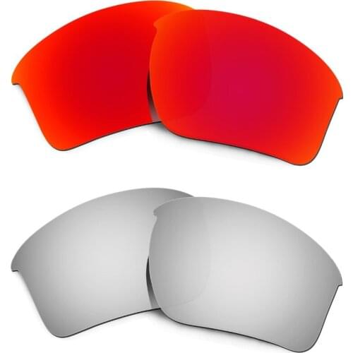 HKUCO For Half Jacket 2.0 XL Sunglasses 2 Pairs Replacement Lenses-Red&Silver
