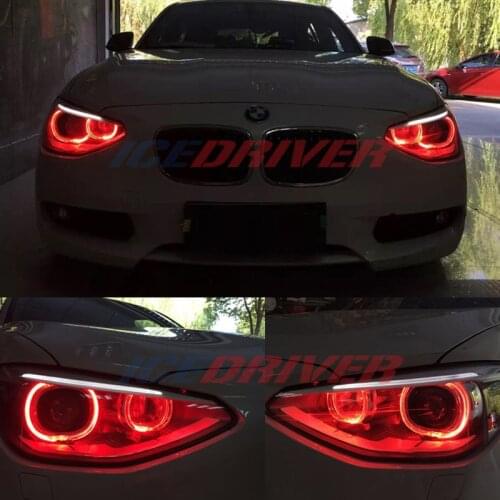 Icedriver for BMW 1 series Angel Eyes DRL RGB multicolor LED boards F20 F21 F52 daytime running lights Red Blue Demon Eye bulbs