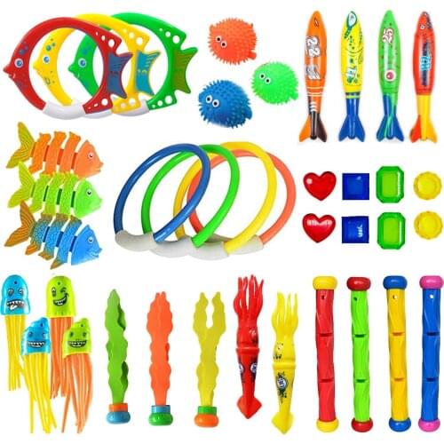 Summer Underwater Sinking Swimming Pool Toys Swimming Diving Training Torpedoo Octopus Water Games Training Diving Pool Toys Kid