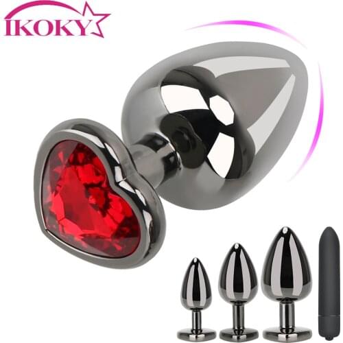 IKOKY S/M/L Bullet Vibrator Anal Plug Multispeed Sex Toys for Men Women Prostate Massager Butt Plug Couple Anus Dilator Erotic