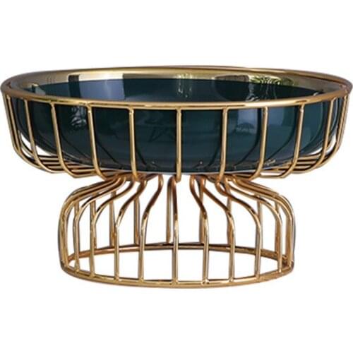 Ceramic fruit plate decoration American household creative light luxury wind iron art tea table northern Europe storage fruit