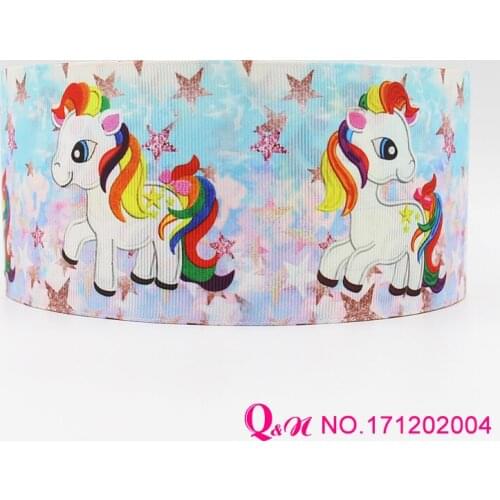 Q&N ribbon 16mm 22mm 25mm 38mm 50mm 75mm cartoon print grosgrain ribbon webbing 50yards/roll for hair tie