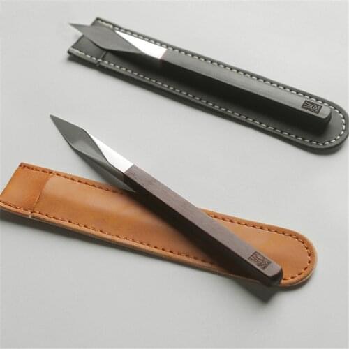 Creative Retro Handmade Tea Knife Stainless Steel Pu'er Tea Needle with Wooden Handle Pry Tea Cone Parts of Chinese Style Gift