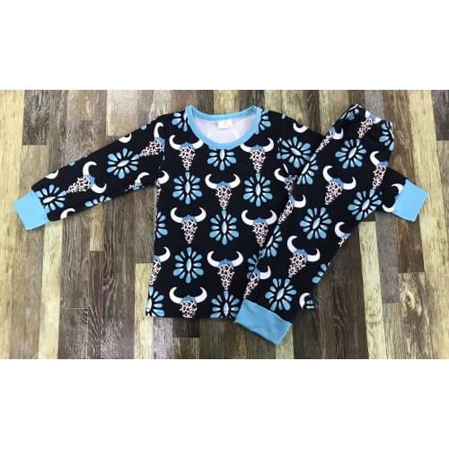 Hot selling Baby girl Squash Blossom Duster totem boutique pajama set