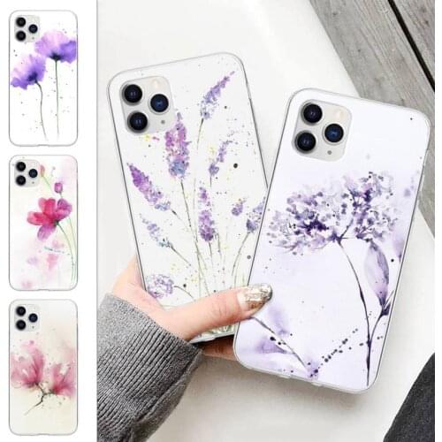 Hot sell Watercolor flower phone clear case for Samsung Galaxy A21S A71 S8 S9 S10 Plus lite S20 note 20 ultra cover