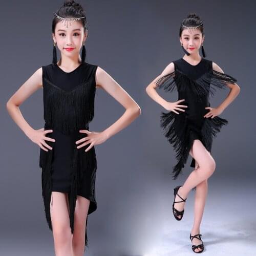 Latin Dance Dress Girls Practice Clothes Children Professional Latin Dance Competition Costume Kids Rumba Dance Costume DQL1020