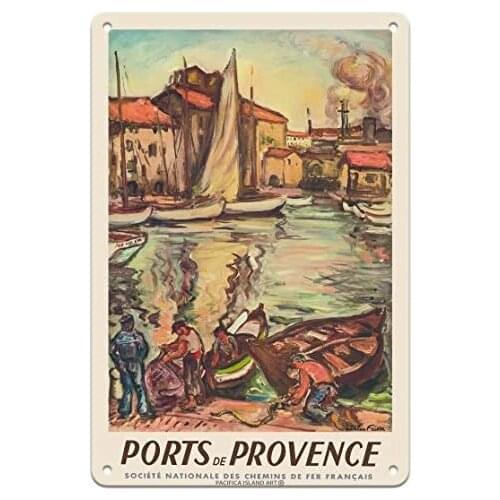 Ports de Provence - SNCF (French National Railway Company) - Railroad Travel Poster by Othon Friesz c.1949- Metal Sign