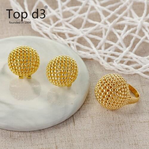 Top d3 Viennois Group New Rose Gold / Gold Color Drop Earrings Necklace Set for Women Party Silver Color Ball Jewelry Sets 2020