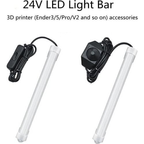 Dimmable LED Strip Light Bar 24V Upgrade High Heat Dissipation Light Kit for Creality Ender-3/3S/3 Pro/V2 Ender-5 3D Printer
