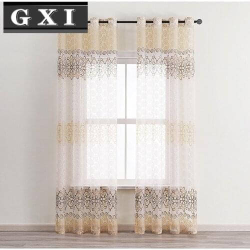 Rustic Burnout Sheer Curtains Panels for Living Room Bedroom Modern Kitchen Voile Window Tulle Drapes