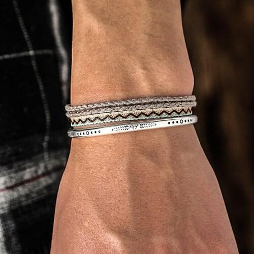 Bohemian 925 Silver Plated Charm Bracelets Tibetan Buddhism Lucky Knot Rope Bracelet Set All-Match Temperament Jewelry Gifts