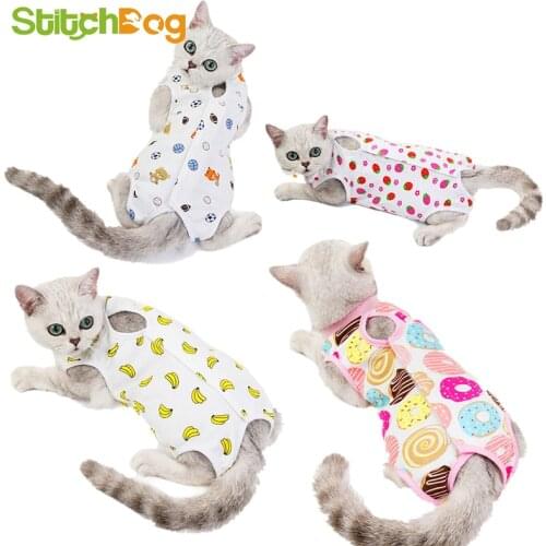 Spring Summer Cat Sterilization Suit Anti-licking Surgery After Recovery Pet Care Clothes Breathable Cats Weaning Suit